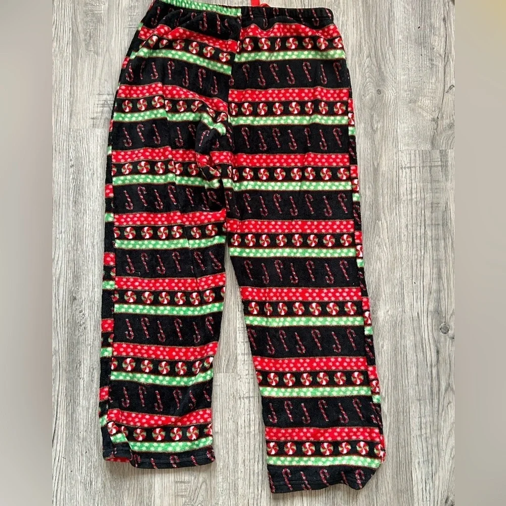 Not Tired Fleece Festive Candy Cane Pajama Pants Sz 1X